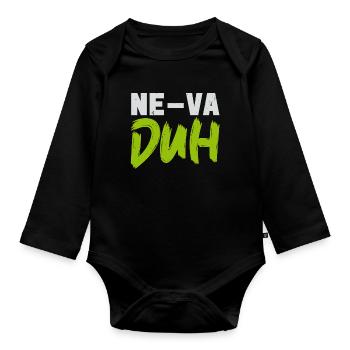 Neva -Duh Nevada USA Amerika Nevadan Carson City - Baby Bio-Langarm-Body - Schwarz - Vorne