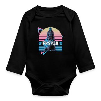 Freyja Freya Nordic Goddess Asgard Norse Mytus - Organic Longsleeve Baby Bodysuit - black - Front