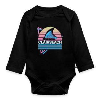 Keltische Harfe Irische Clairseach Irische Mytholo - Baby Bio-Langarm-Body - Schwarz - Vorne