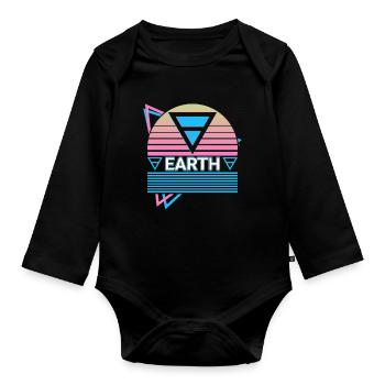 Erde Element Symbol Pagan Heidentum Wicca Wiccan - Baby Bio-Langarm-Body - Schwarz - Vorne