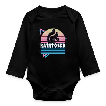 Ratatoskr Squirrel Norse Mythology Retro - Organic Longsleeve Baby Bodysuit - black - Front