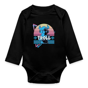 Troll Norse Mythology Norse Troll Nordis - Organic Longsleeve Baby Bodysuit - black - Front