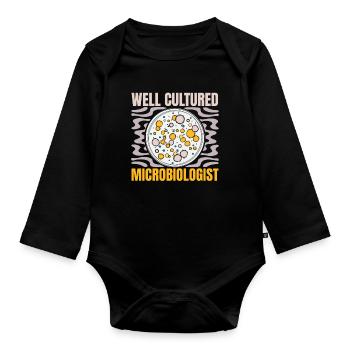 Well-cultivated microbiologist Science Biology - Organic Longsleeve Baby Bodysuit - black - Front