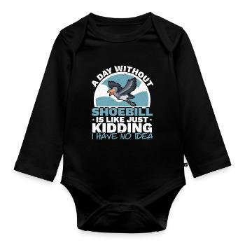 Ein Tag ohne Schuhschnabel Bird Lover Whalehead - Baby Bio-Langarm-Body - Schwarz - Vorne