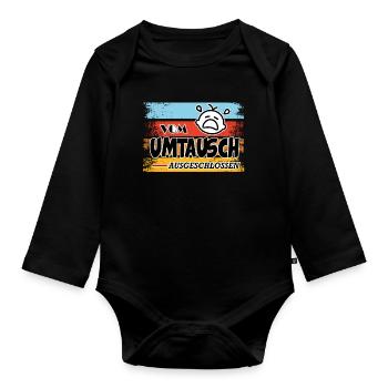 Baby Vom Umtausch ausgeschlossen - Baby Bio-Langarm-Body - Schwarz - Vorne