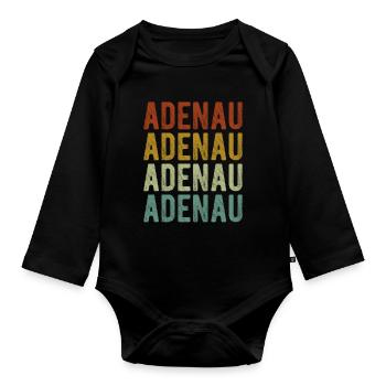 Adenau Stadt Retro Vintage - Baby Bio-Langarm-Body - Schwarz - Vorne