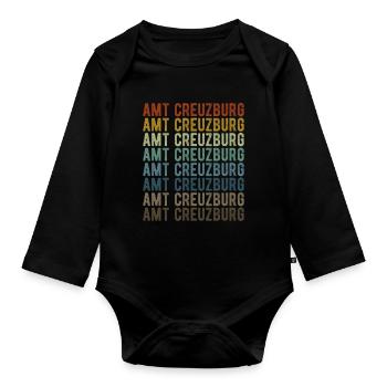 Amt Creuzburg Stadt Retro Vintage - Baby Bio-Langarm-Body - Schwarz - Vorne