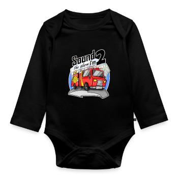 2 ans Jeune camion de pompiers voiture - Body Bébé bio manches longues - noir - Devant