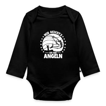 Angler Mir Reichts Ich Geh Angeln - Baby Bio-Langarm-Body - Schwarz - Vorne
