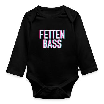 Fat Bass Raver Design - Organic Longsleeve Baby Bodysuit - black - Front