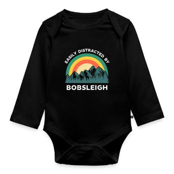 Leicht abgelenkt vom Bob - Baby Bio-Langarm-Body - Schwarz - Vorne