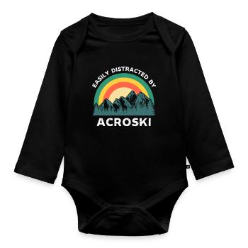 Leicht abgelenkt von Acroski - Baby Bio-Langarm-Body - Schwarz - Vorne
