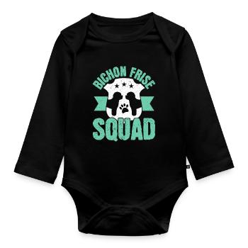 Bichon Frise Kader Dog Lover puppy Paw Lieb - Organic Longsleeve Baby Bodysuit - black - Front