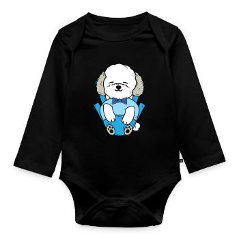 Bichon Frise Dog Lover Dog Breeder puppy Pfo - Organic Longsleeve Baby Bodysuit - black - Front