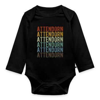 Attendorn City Retro Vintage - Organic Longsleeve Baby Bodysuit - black - Front
