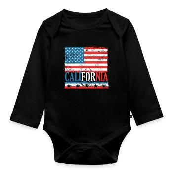 CA Rules États-Unis État d’Amérique Californie Californie - Body Bébé bio manches longues - noir - Devant