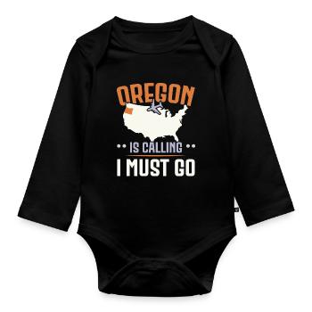 Oregon ruft und ich muss gehen USA Staat Amerika - Baby Bio-Langarm-Body - Schwarz - Vorne