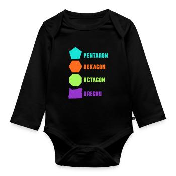 Oregon USA Staat Amerika Reisen Oregonian Salem - Baby Bio-Langarm-Body - Schwarz - Vorne