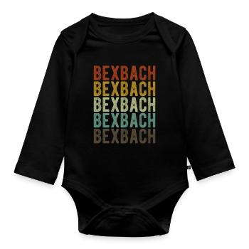 Bexbach City Retro Vintage - Organic Longsleeve Baby Bodysuit - black - Front