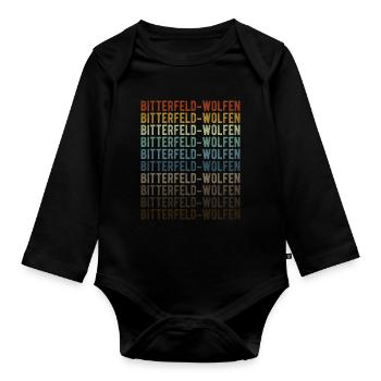 Bitterfeld-Wolfen City Retro Vintage - Organic Longsleeve Baby Bodysuit - black - Front