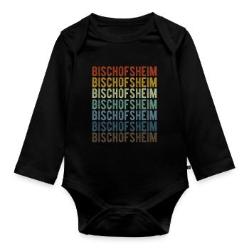 Bischofsheim City Retro Vintage - Organic Longsleeve Baby Bodysuit - black - Front