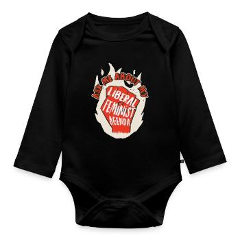 Liberal Feminist Agenda Feminism Gift - Organic Longsleeve Baby Bodysuit - black - Front