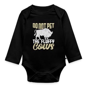 Bison Buffalo Water Buffalo National Park - Organic Longsleeve Baby Bodysuit - black - Front