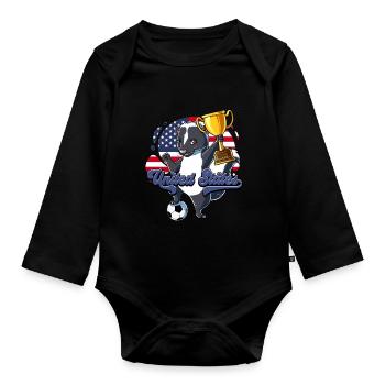 Usa Soccer - Organic Longsleeve Baby Bodysuit - black - Front