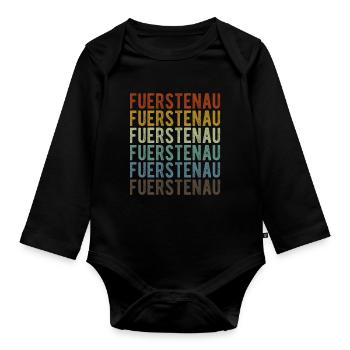 Fuerstenau City Retro Vintage - Organic Longsleeve Baby Bodysuit - black - Front