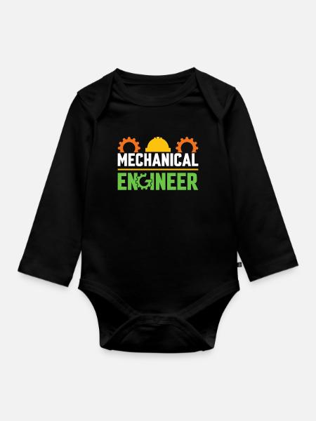 Mechanics Engineer Mechanical Engineering - Organic Longsleeve Baby Bodysuit - black