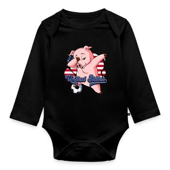Usa Soccer - Organic Longsleeve Baby Bodysuit - black - Front
