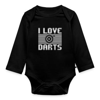J’adore les fléchettes - Body Bébé bio manches longues - noir - Devant