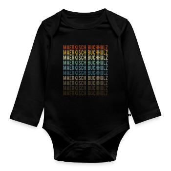 Maerkisch Buchholz Stadt Retro Vintage - Baby Bio-Langarm-Body - Schwarz - Vorne
