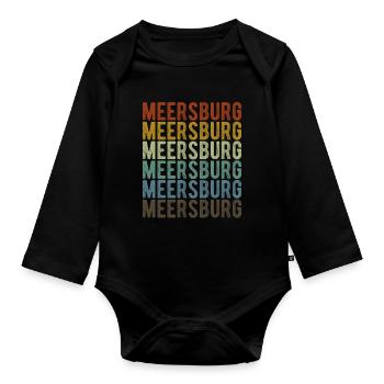 Meersburg Stadt Retro Vintage - Baby Bio-Langarm-Body - Schwarz - Vorne