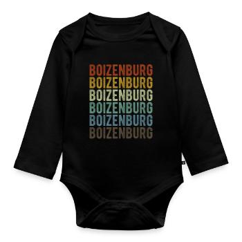 Boizenburg Stadt Retro Vintage - Baby Bio-Langarm-Body - Schwarz - Vorne