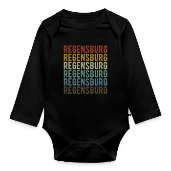 Regensburg City Retro Vintage - Body Bébé bio manches longues - noir - Devant