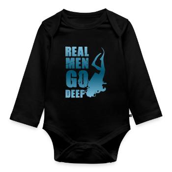 tauchen spaß - Baby Bio-Langarm-Body - Schwarz - Vorne