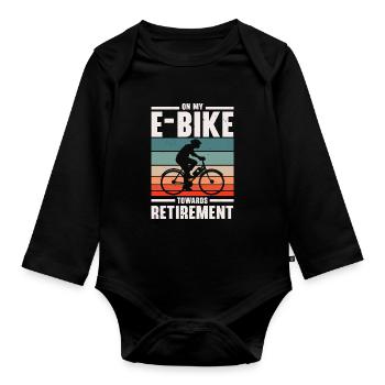 Mon vélo électrique sur le chemin de la retraite Elektrofa - Body Bébé bio manches longues - noir - Devant