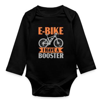 E-Bike J’ai un Booster Electric Bike Ride - Body Bébé bio manches longues - noir - Devant