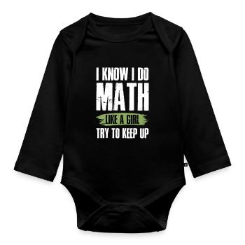 filles en mathématiques - Body Bébé bio manches longues - noir - Devant
