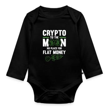 argent bitcoin - Body Bébé bio manches longues - noir - Devant