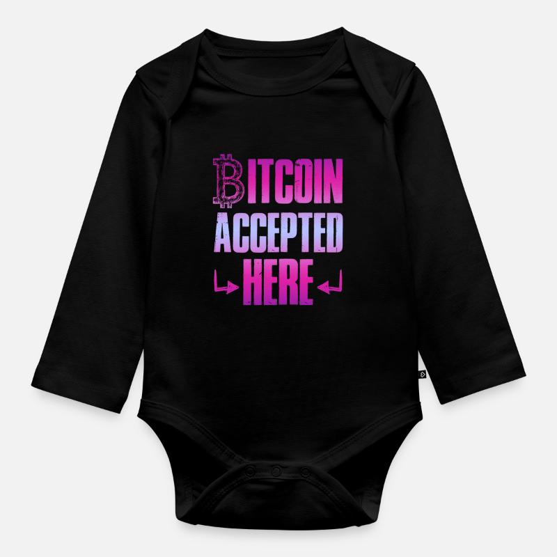 bitcoin akzeptiert - Baby Bio-Langarm-Body - Schwarz