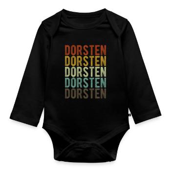 Dorsten Stadt Retro Vintage - Baby Bio-Langarm-Body - Schwarz - Vorne