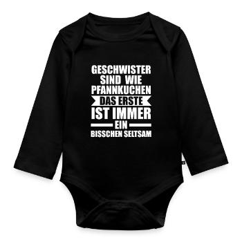 Sarkasmus Spruch Schwarzer Humor Geschenk - Baby Bio-Langarm-Body - Schwarz - Vorne