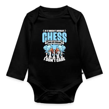 Fun board game humor for a - Organic Longsleeve Baby Bodysuit - black - Front