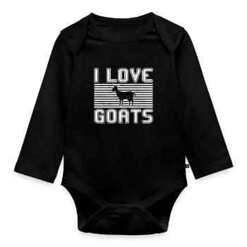I love goats - Organic Longsleeve Baby Bodysuit - black - Front