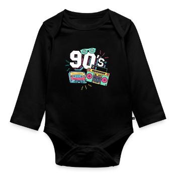 90s 90s - Organic Longsleeve Baby Bodysuit - black - Front