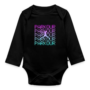 parkour - Organic Longsleeve Baby Bodysuit - black - Front