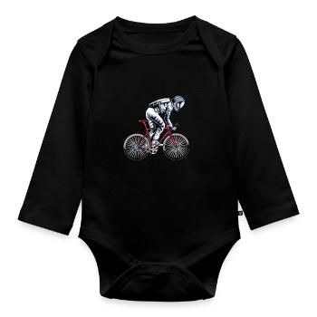 Road Bike Bicycle Road Cyclist Cycling Cyclist - Organic Longsleeve Baby Bodysuit - black - Front