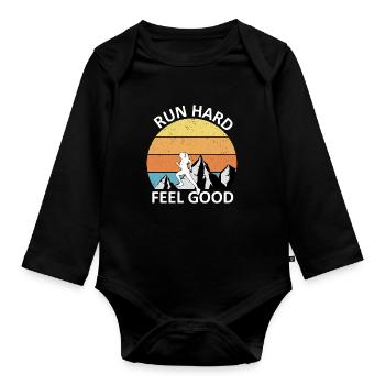 Trail Running - Baby Bio-Langarm-Body - Schwarz - Vorne